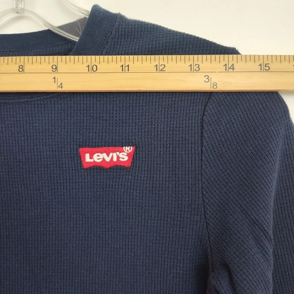 Levi's‎ Long-Sleeve T-Shirt Youth Boys' M (10/12) Navy Blue Crew Neck Pullover